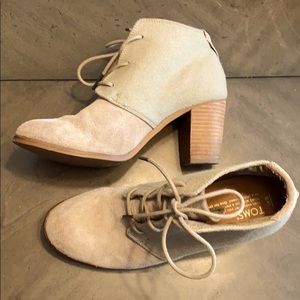 TOMS Tan Wedge booties Size 9